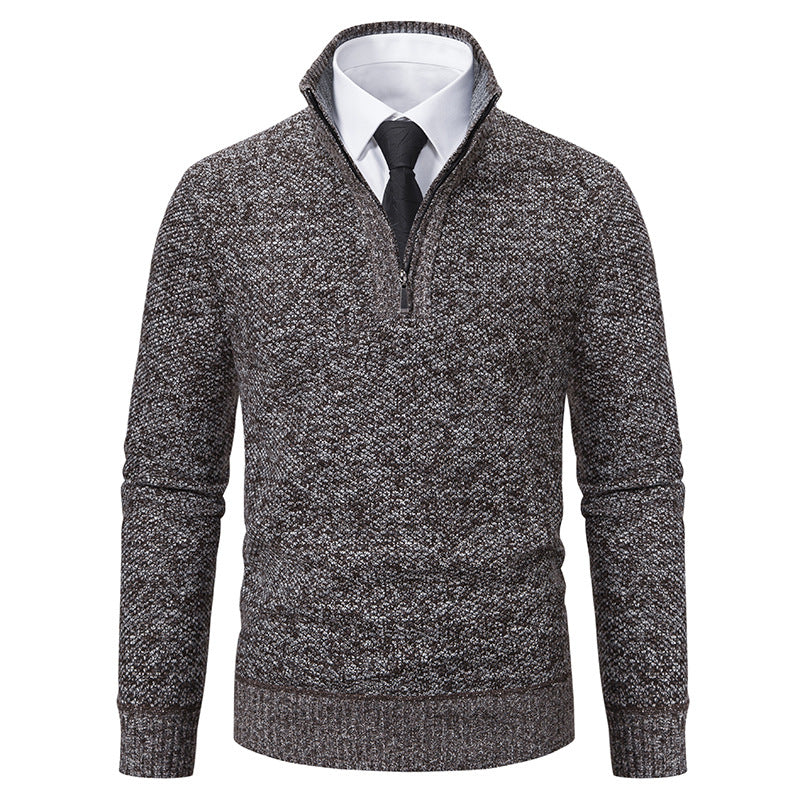 Men's sweater with modern zipper and structured surface Lisslune