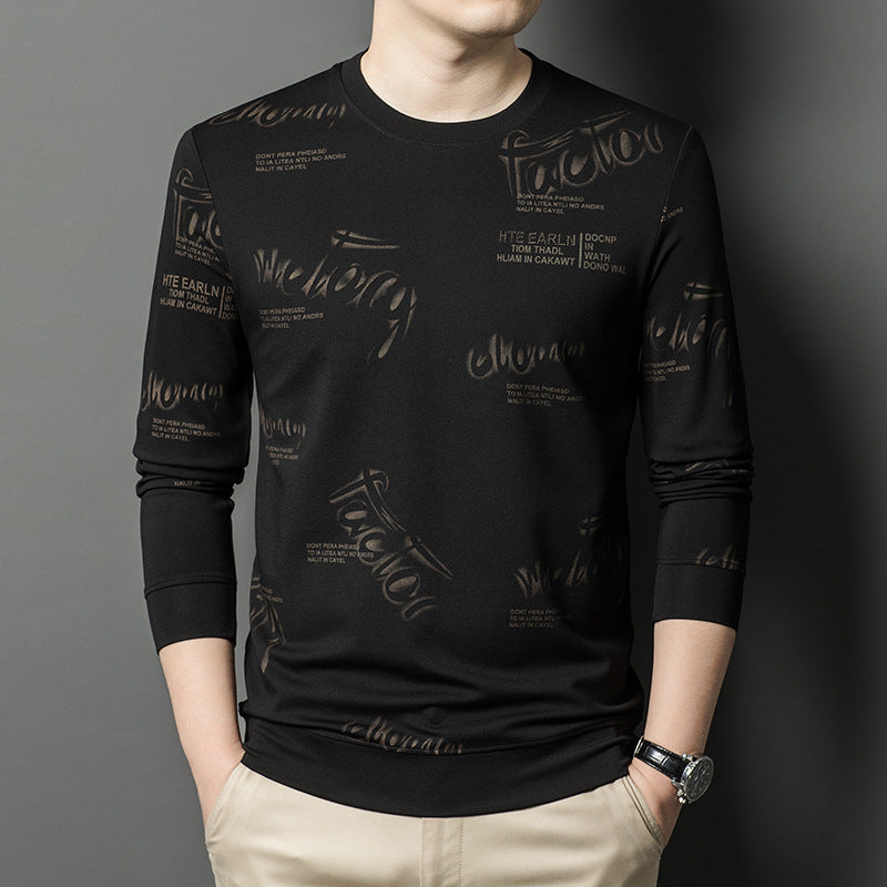 Men's fashionable long-sleeve shirt with stylish lettering Lisslune