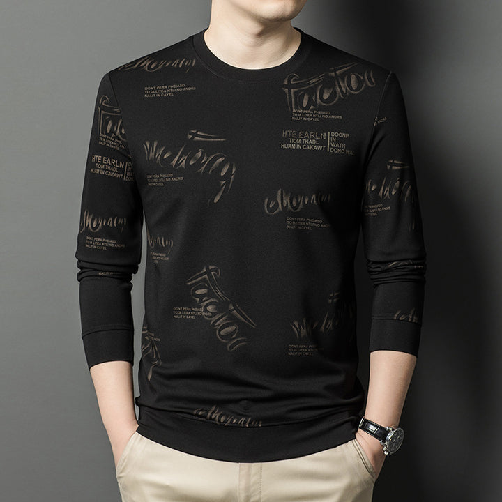 Men's fashionable long-sleeve shirt with stylish lettering Lisslune