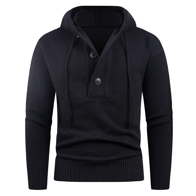Men's stylish hooded sweatshirt with button detail Lisslune