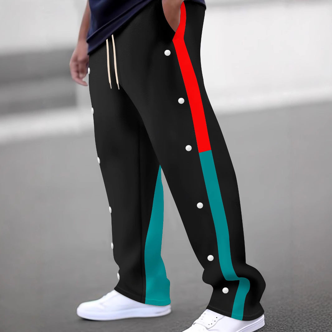 Men's sports pants with side snap buttons Lisslune