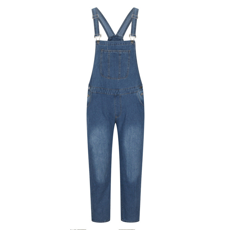 Herren Denim-Latzhose im lässigen Schnitt mit verstellbaren Trägern Lisslune