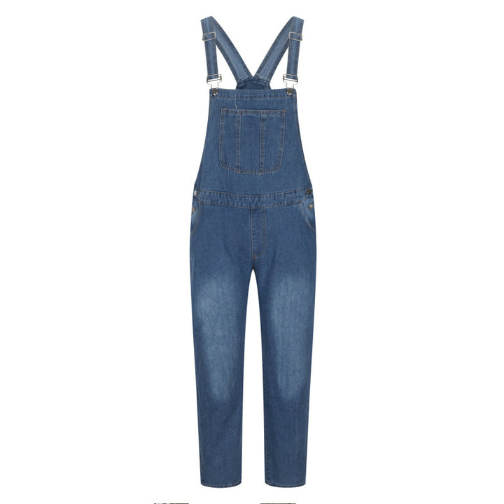 Herren Denim-Latzhose im lässigen Schnitt mit verstellbaren Trägern Lisslune