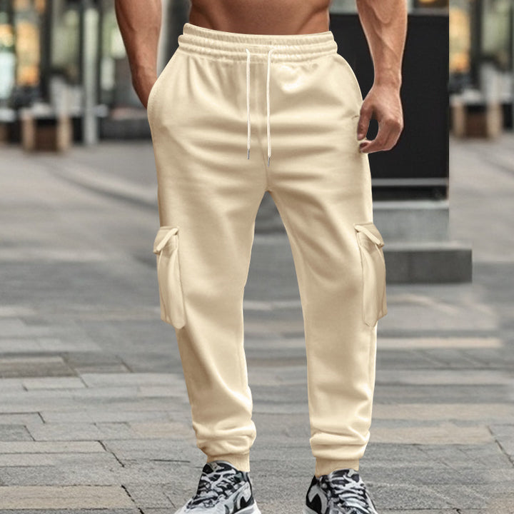 Men's cargo jogging pants with elastic waistband and practical pockets Lisslune