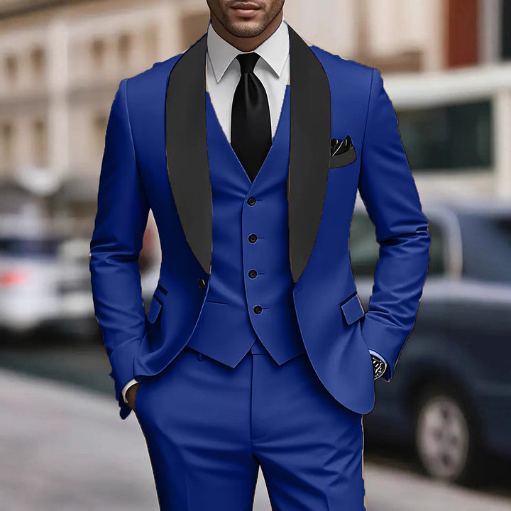 Men's elegant three-piece suit set with satin vest Lisslune