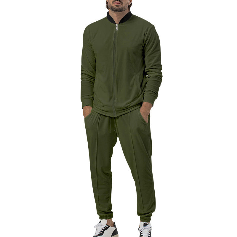 Men's sporty leisure suit with elastic waistband and zipper Lisslune