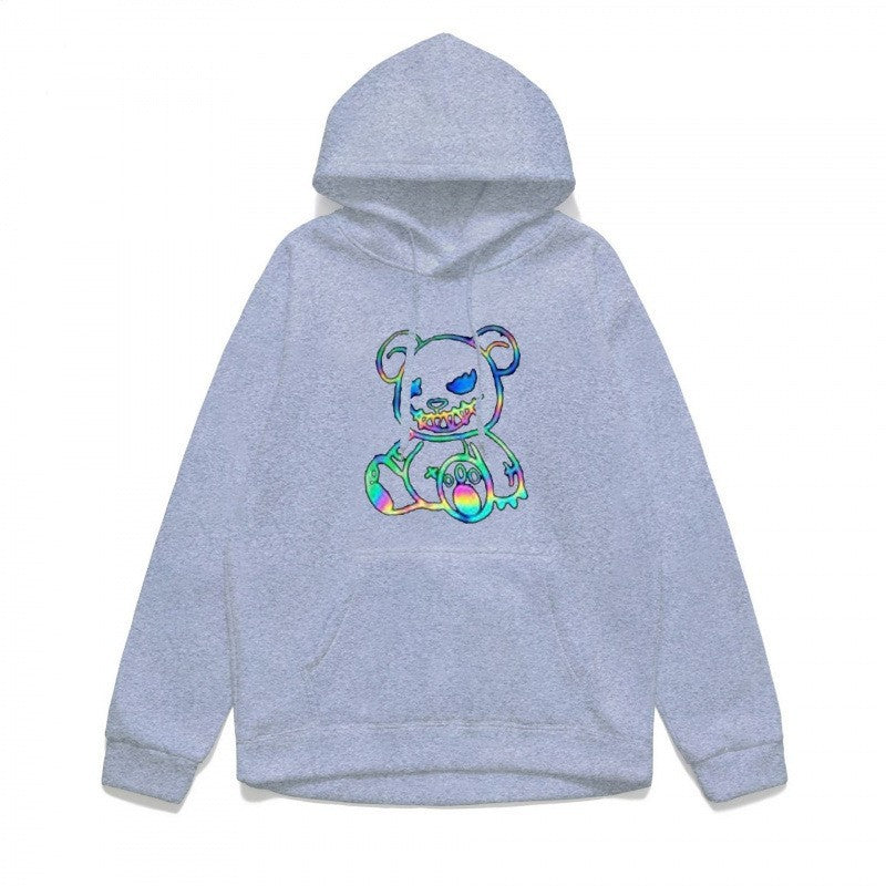 Ladies hoodie sweatshirt with cool bear motif and comfortable fit Lisslune