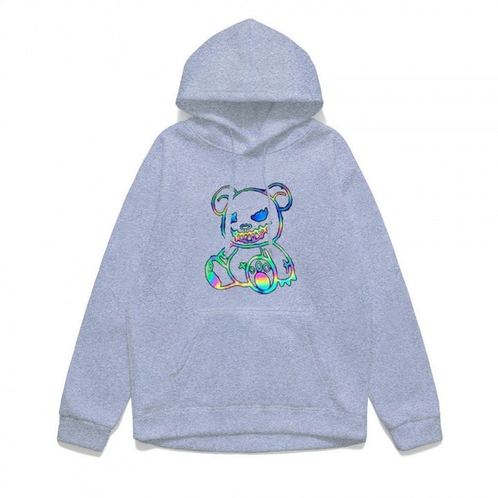 Ladies hoodie sweatshirt with cool bear motif and comfortable fit Lisslune