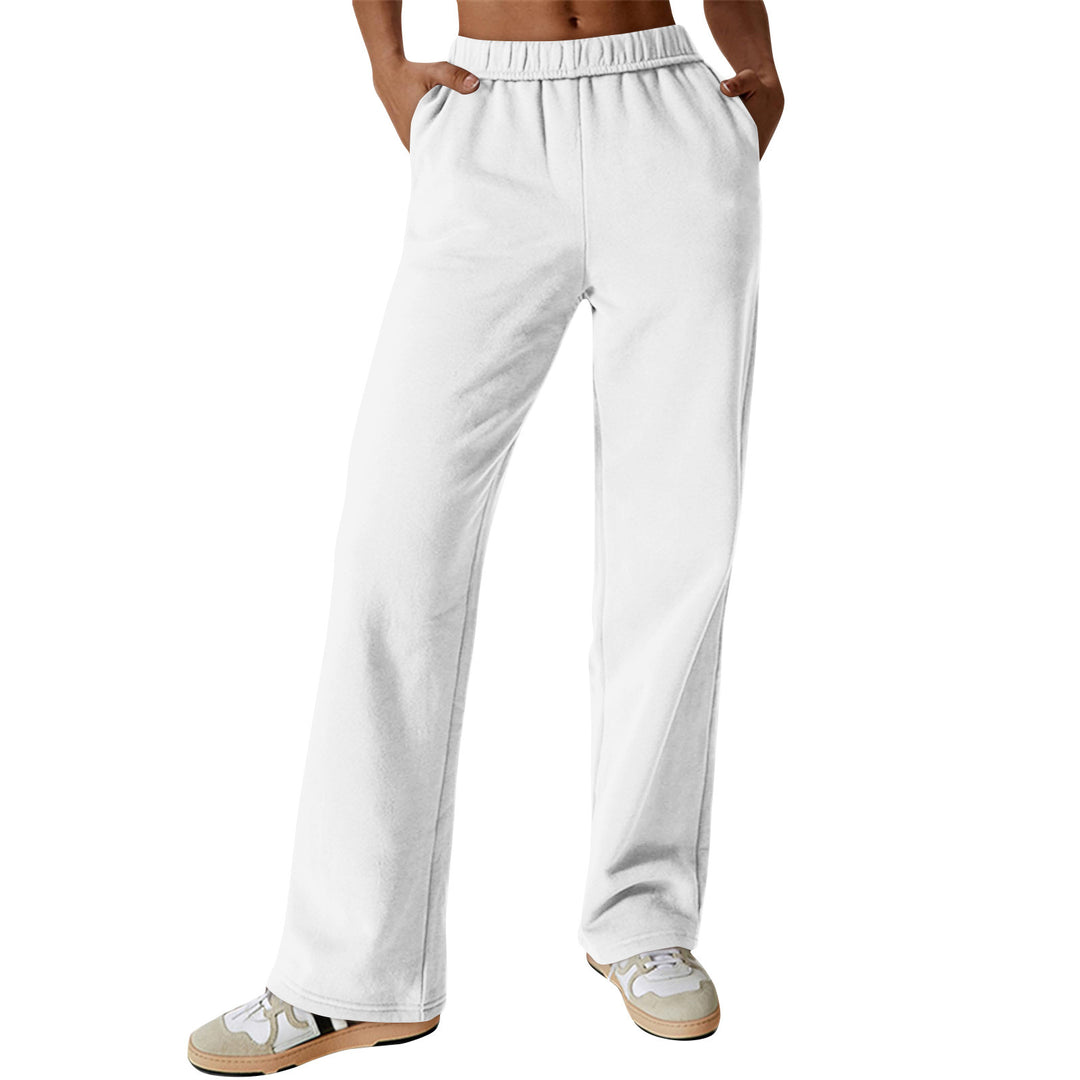 Women comfortable leisure pants with elastic waistband and practical side pockets Lisslune