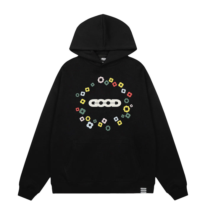 Women's hooded sweatshirt with creative floral pattern Lisslune
