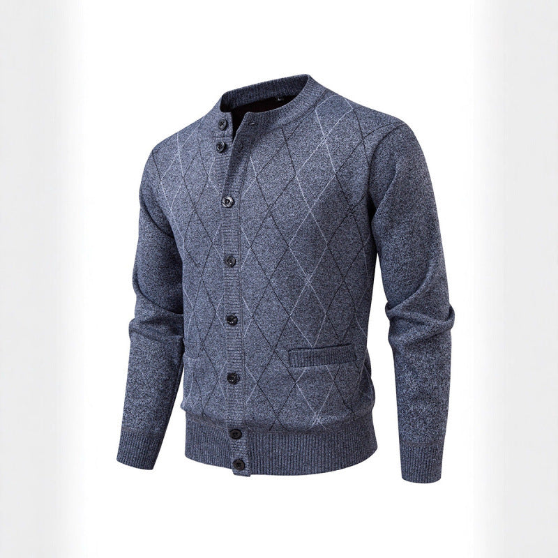 Men's cardigan with modern diamond pattern Lisslune