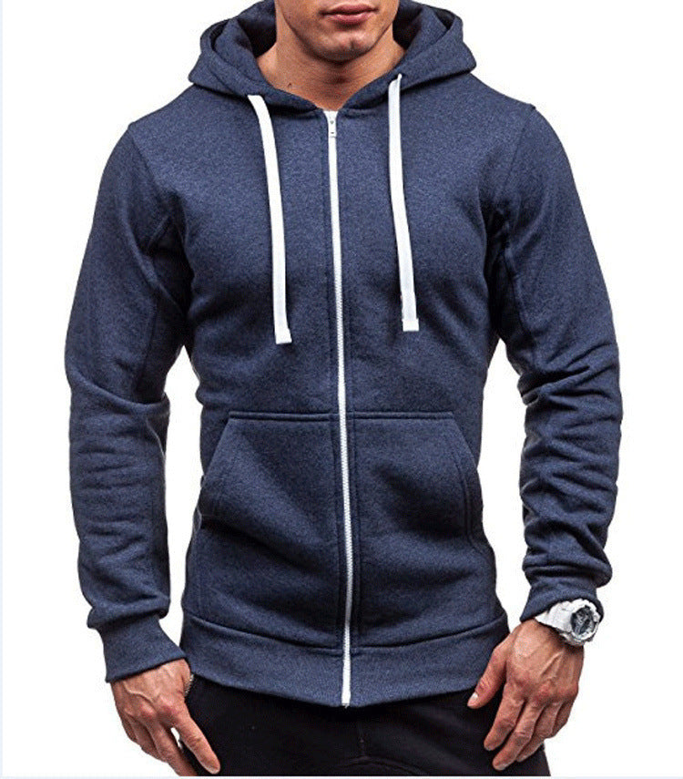 Men's Sporty Fleece Zip-Up Hoodie Lisslune