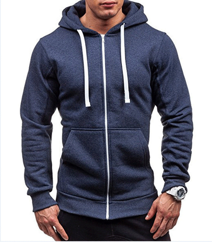 Men's Sporty Fleece Zip-Up Hoodie Lisslune