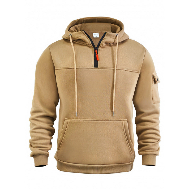 Men's Functional Hoodie with Half Zipper and Side Pockets Lisslune