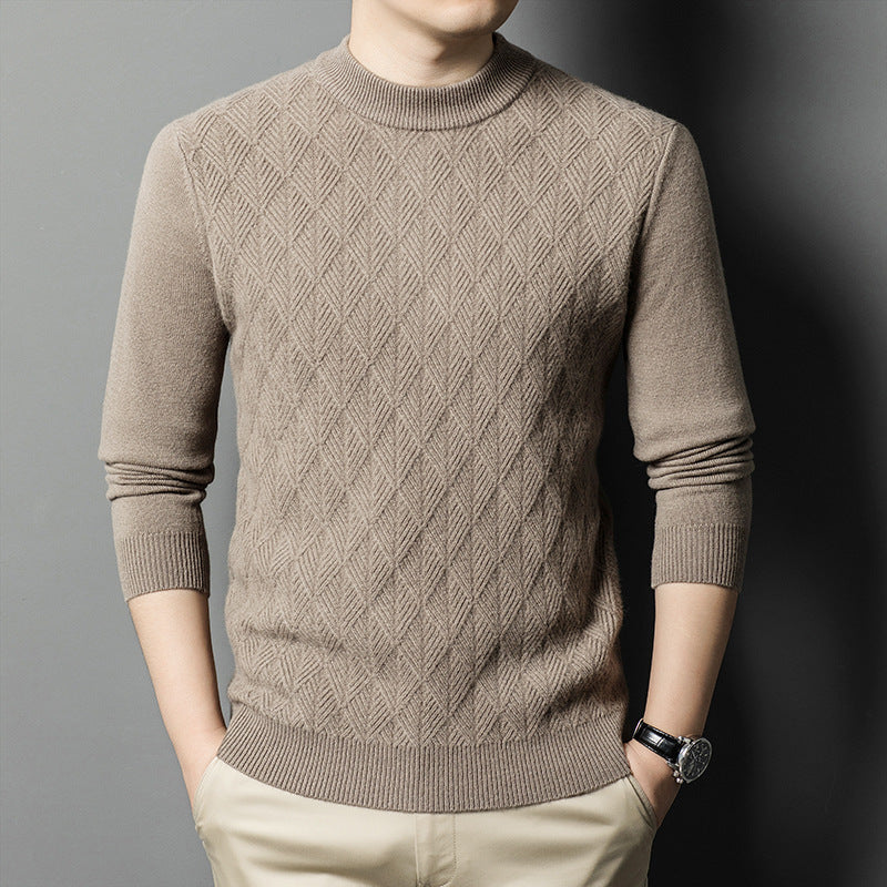 Men's fashionable fine-knit sweater with diamond pattern Lisslune