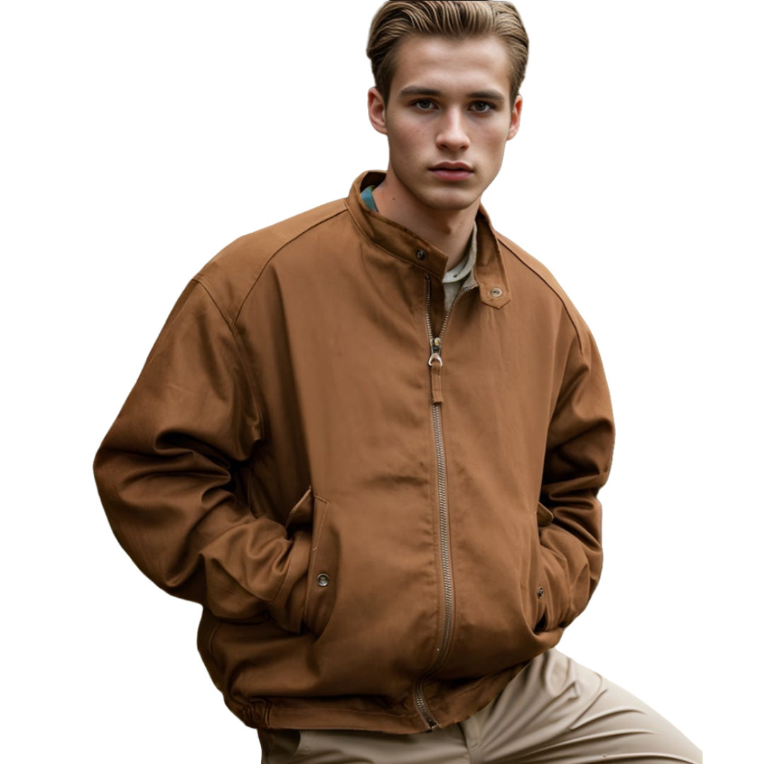 Men's functional outdoor jacket with adjustable hood collar and practical zip pockets Lisslune