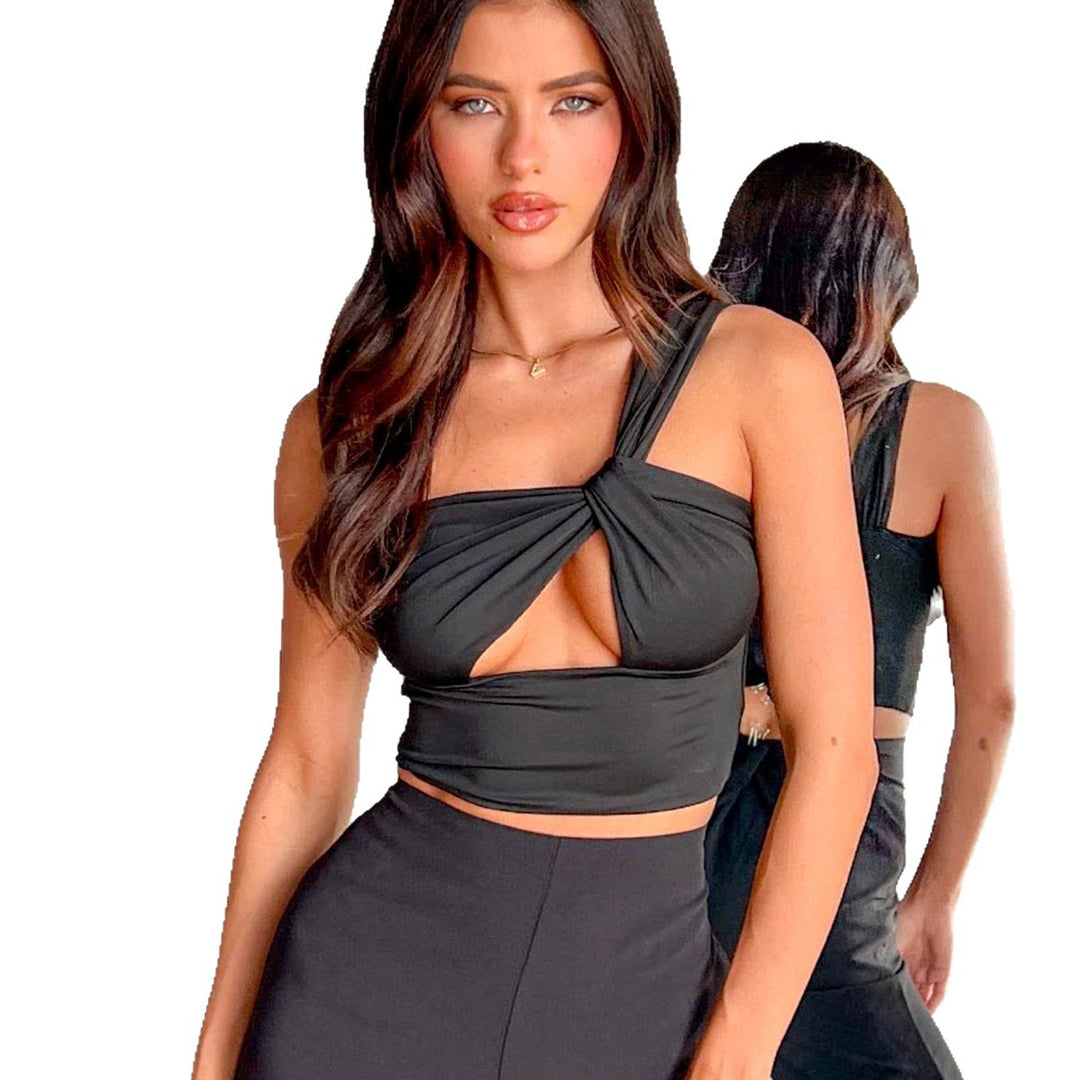 Damen Crop-Top mit Knotendetails Lisslune