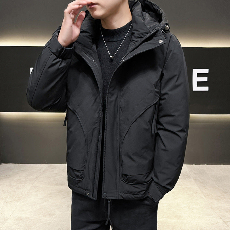 Men's Insulated Jacket with Adjustable Hood Design Lisslune
