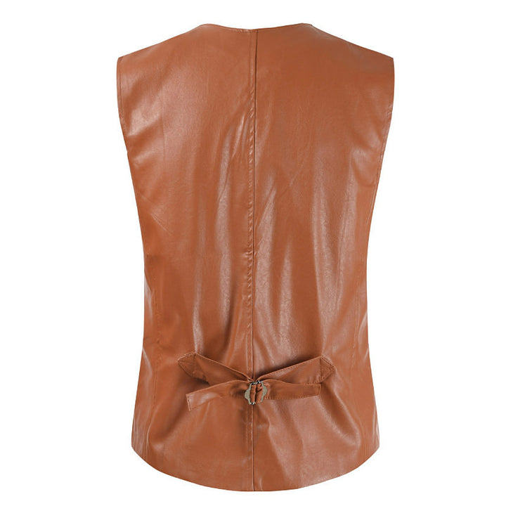 Men's stylish sleeveless leather vest Lisslune