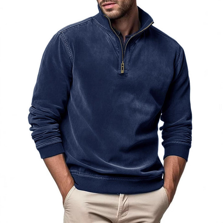 Men's sporty pullover with half zipper Lisslune