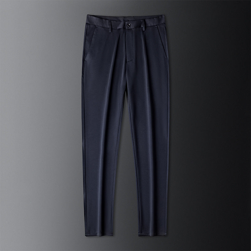 Men's Elegant Slim-Fit Fabric Trousers Lisslune