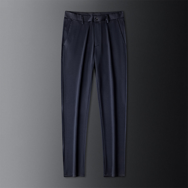 Men's Elegant Slim-Fit Fabric Trousers Lisslune