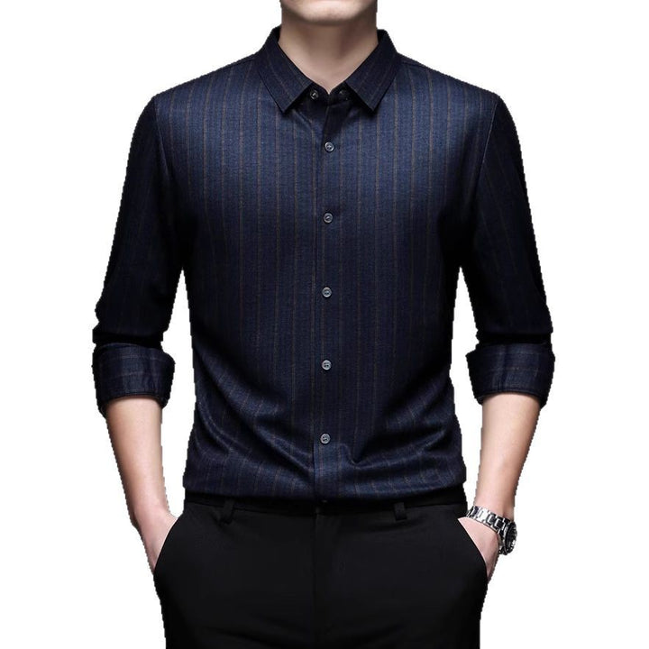 Men's long-sleeve shirt with fine striped texture and modern cut Lisslune