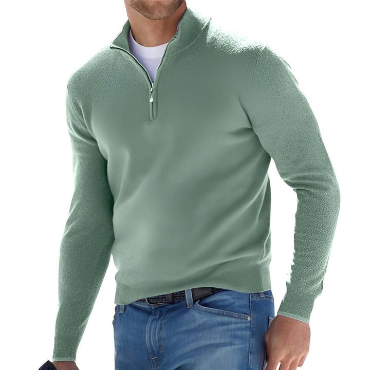 Men's pullover with stand-up collar and zipper Lisslune