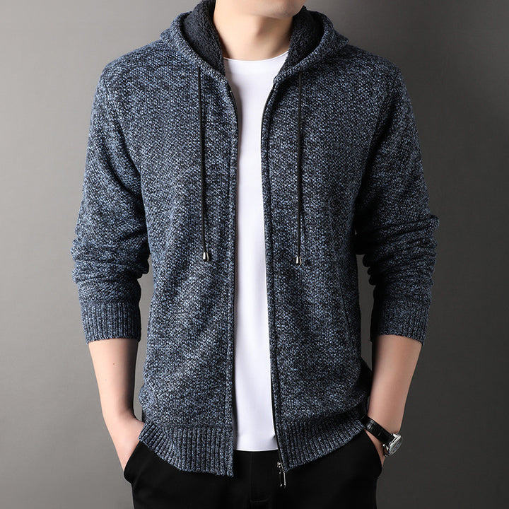 Men's fashionable cardigan with hood and soft padded lining Lisslune