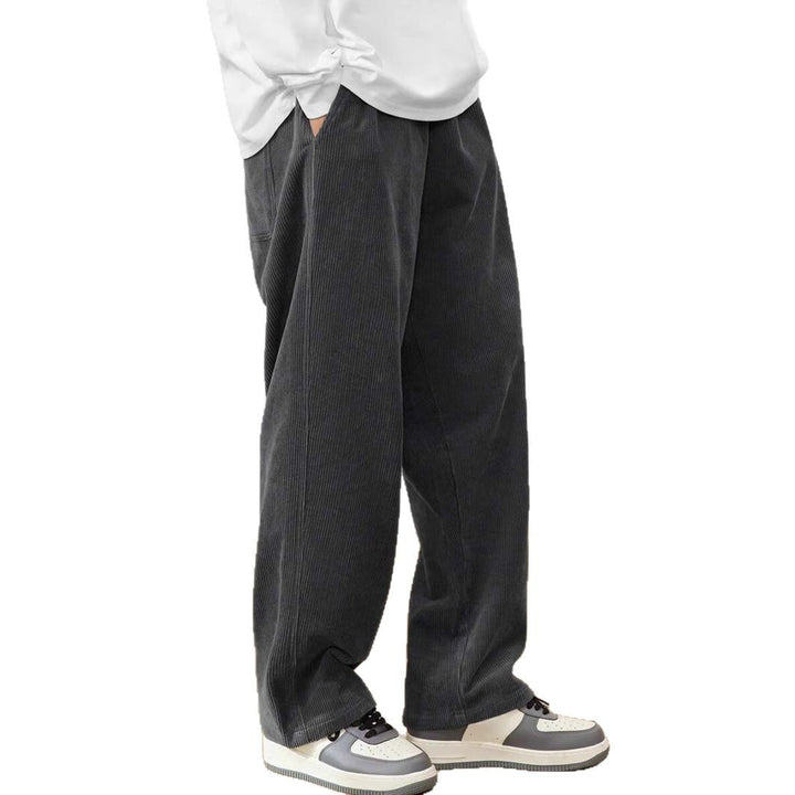 Women's wide corduroy trousers with elastic waistband and side pockets Lisslune