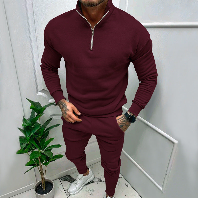 Men's sporty sweater with stand-up collar Lisslune
