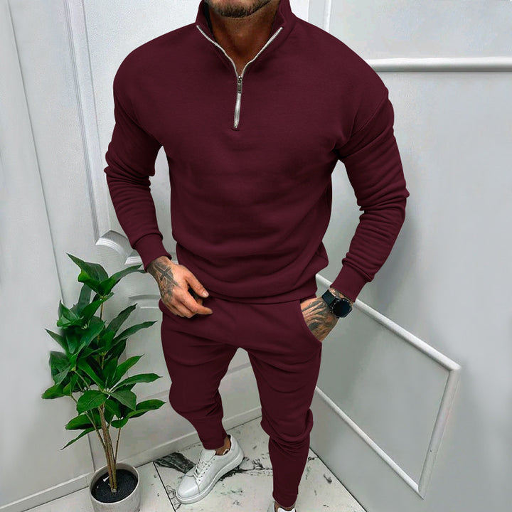 Men's sporty sweater with stand-up collar Lisslune