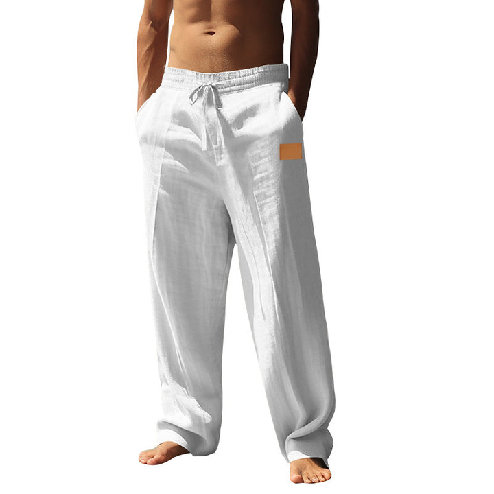 Men's airy linen pants with elastic waistband Lisslune