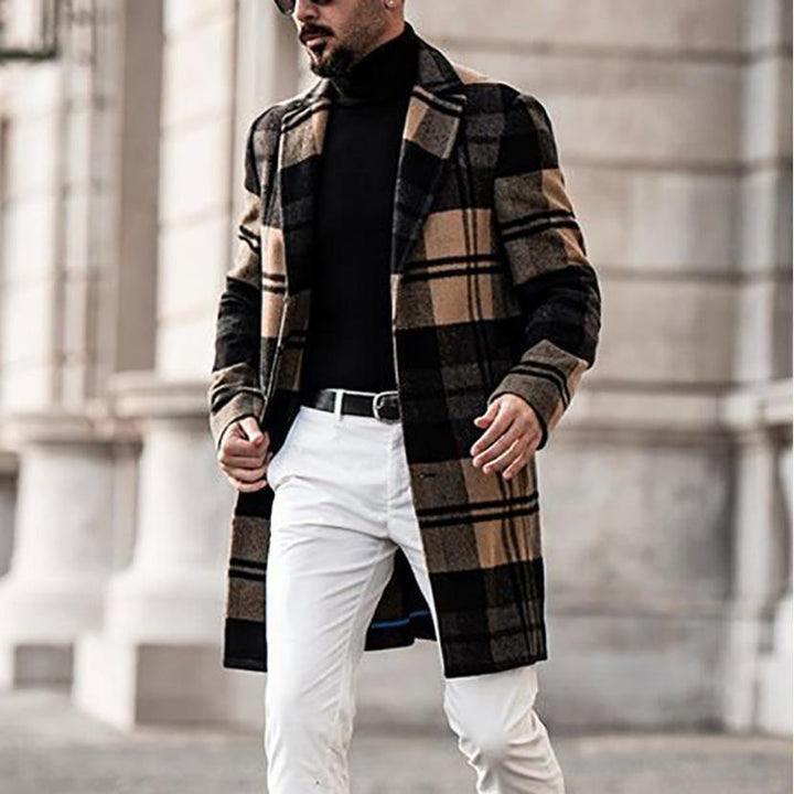 Men's Checked Winter Coat with Warm Lining Lisslune