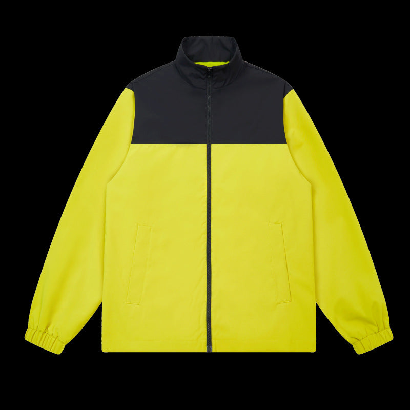Men's Sporty Transition Jacket with Elastic Hem and High Collar Lisslune