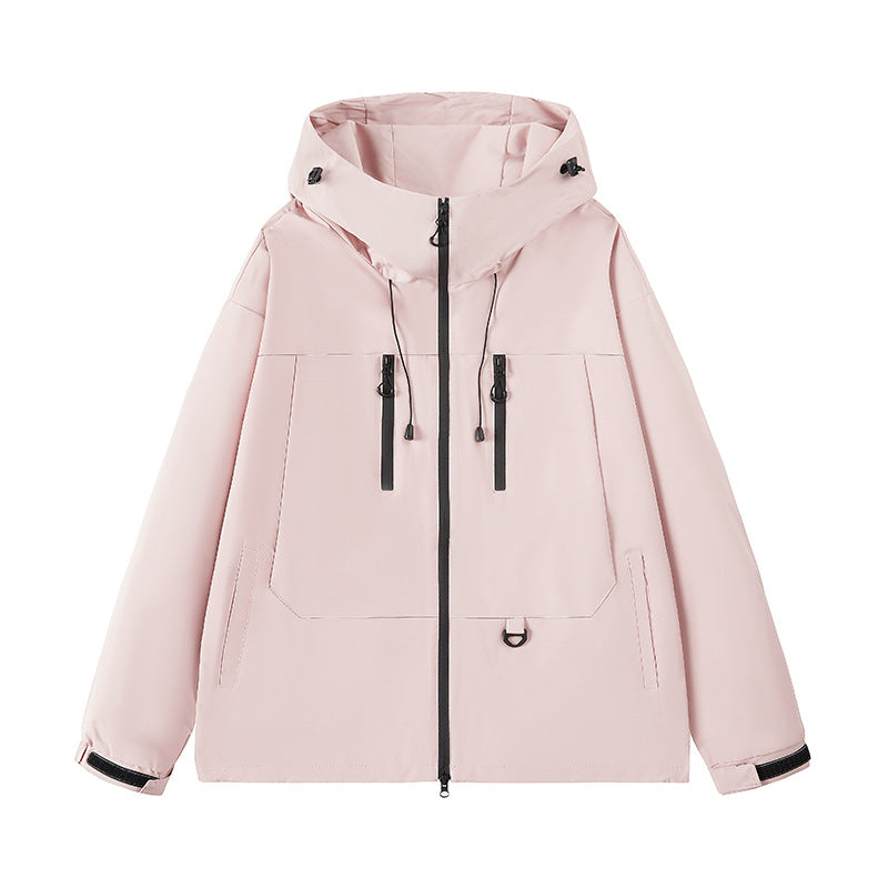 Men's water-repellent outdoor jacket with adjustable hood and multifunctional pockets Lisslune