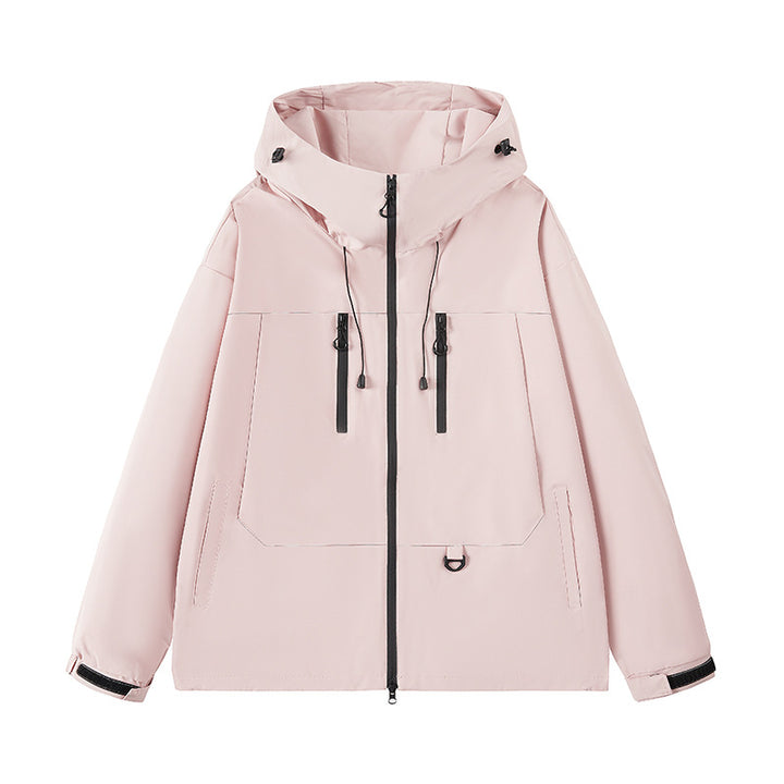 Men's water-repellent outdoor jacket with adjustable hood and multifunctional pockets Lisslune