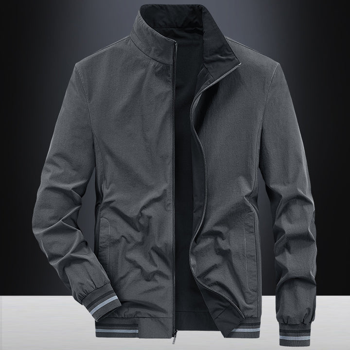Men's Elegant Leisure Jacket with Modern Stand-Up Collar Lisslune