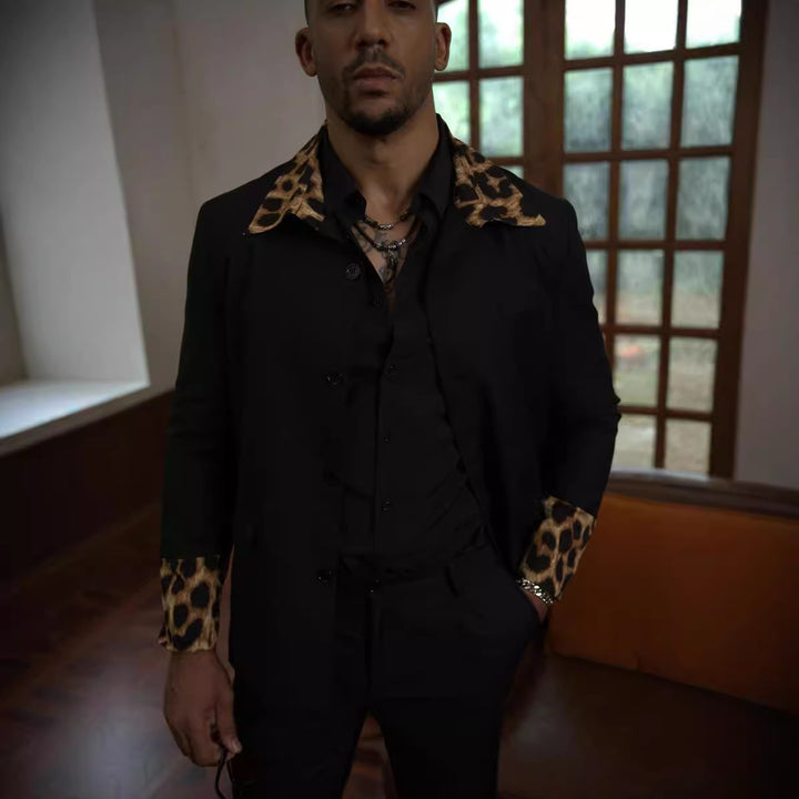 Men's fashion jacket with leopard pattern Lisslune