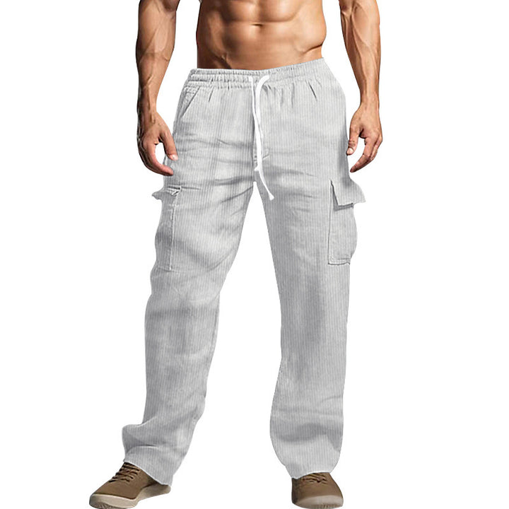 Men's casual cargo pants with practical side pockets and elastic waistband Lisslune