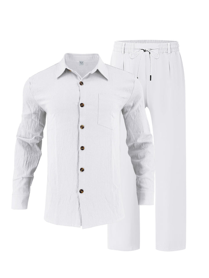 Men's casual lounge set with high-quality shirt and comfortable pants Lisslune