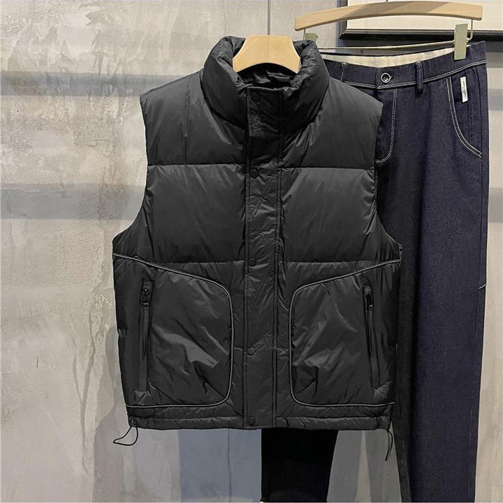 Men's Padded Vest with High Collar and Practical Pockets Lisslune