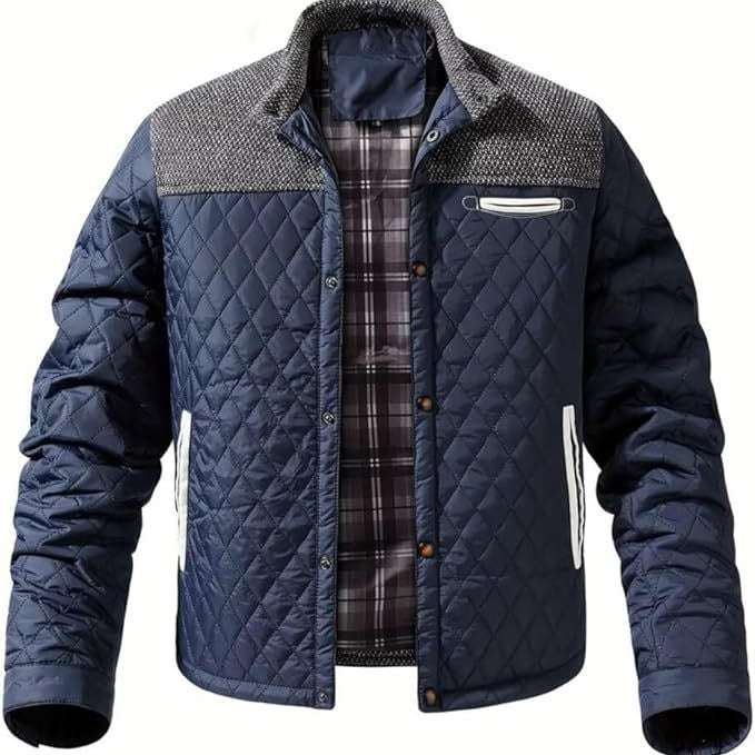 Men's Quilted Transitional Jacket with Fashionable Collar Lisslune