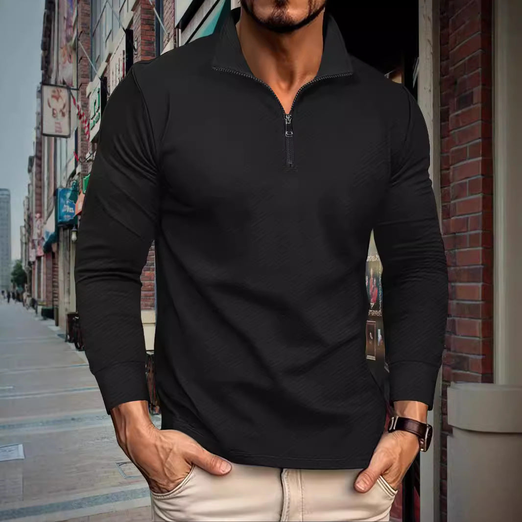 Men's functional pullover with short zipper and sporty cut Lisslune