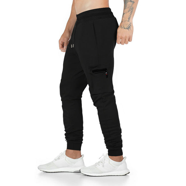 Men's sporty cargo pants with side zip pockets and elastic waistband Lisslune
