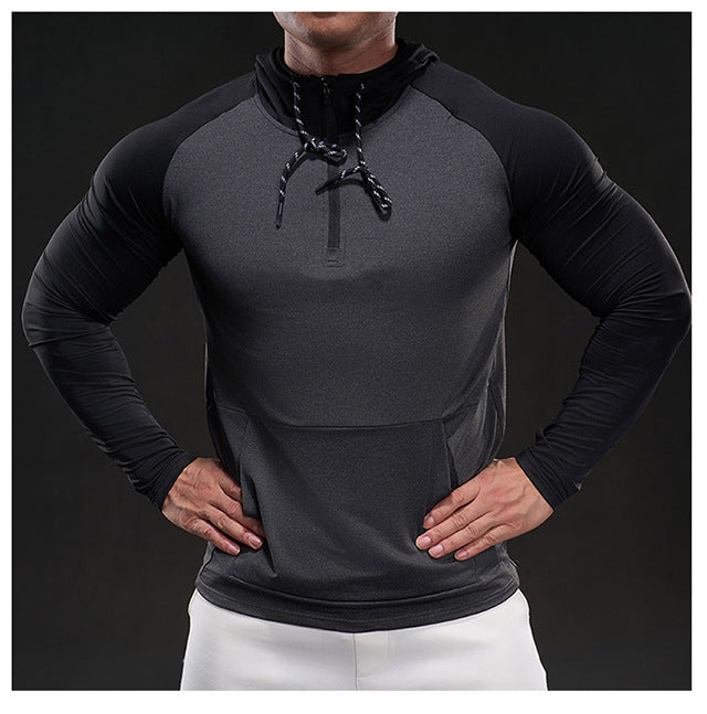 Men's Sporty Long Sleeve T-Shirt with Hood Lisslune
