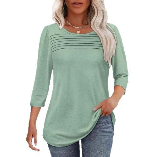 Women's Long Sleeve Shirt with Pleat Details Lisslune