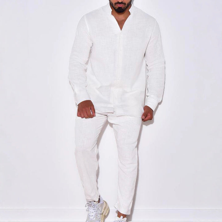 Men's Comfortable and Stylish Pajama Set with Shirt and Pants Lisslune