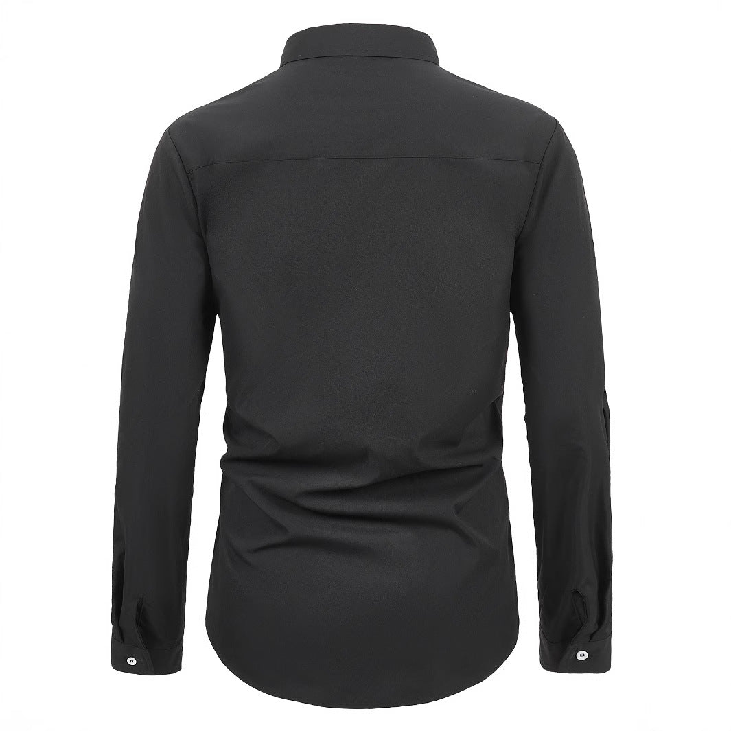 Men's Elegant Short Sleeve Shirt with Asymmetric Design Lisslune