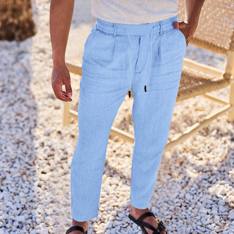 Men's Comfortable Chino Pants with Elastic Waistband and Practical Pockets Lisslune